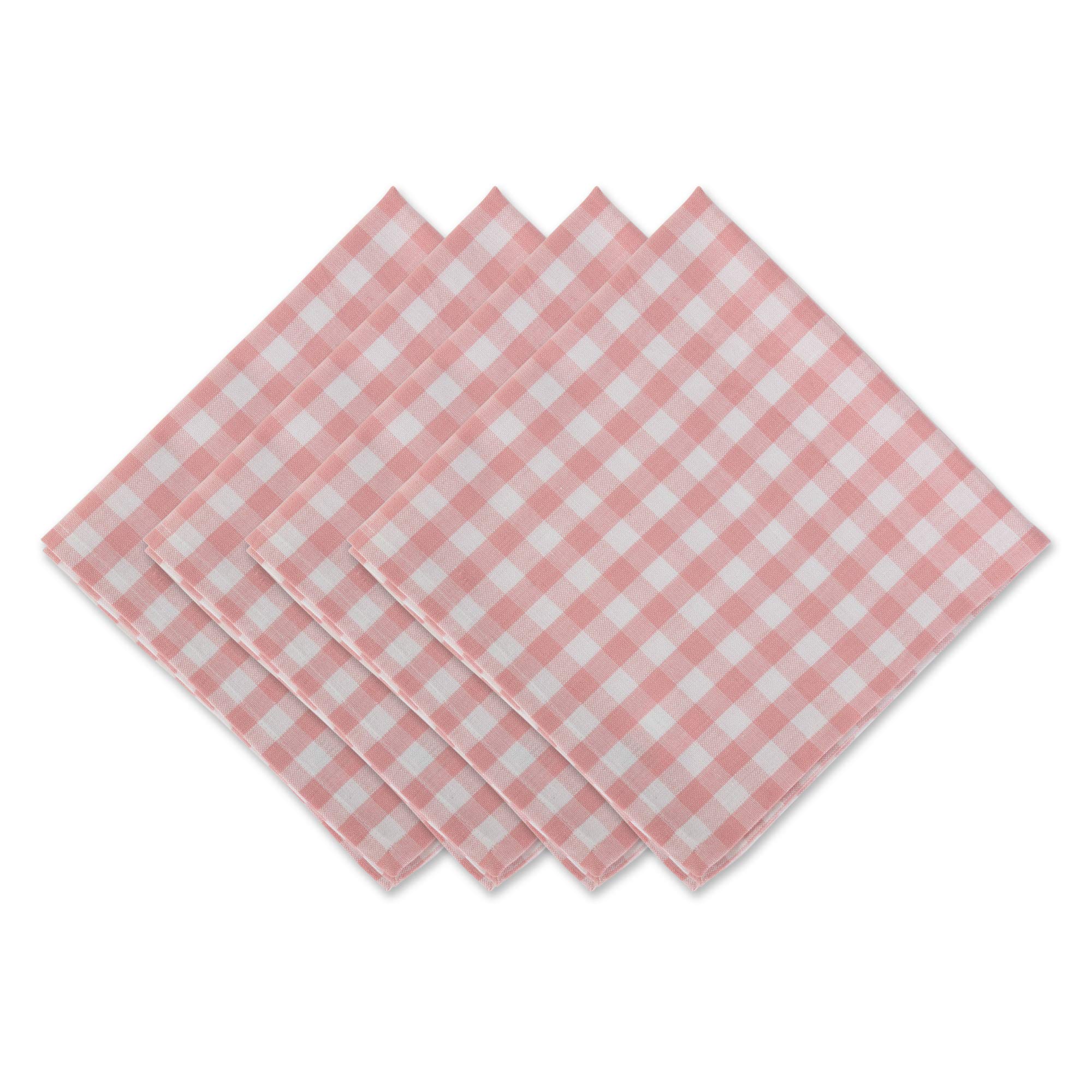 DII Machine Washable Everyday Basic, Cotton, Pink & White Gingham, Standard