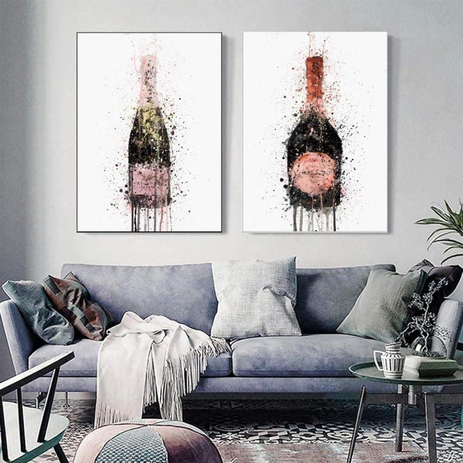 Abstrakte Champagner Wand Bilder Leinwand Bild Nordische Plakate Und