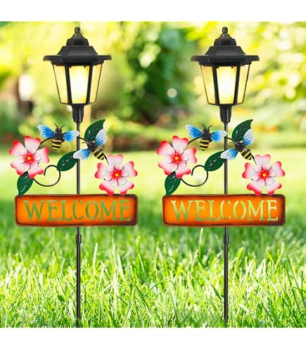 Amazon.com: Lewondr Solar Garden Lights Bee, 37.4 Inch Solar Lamp