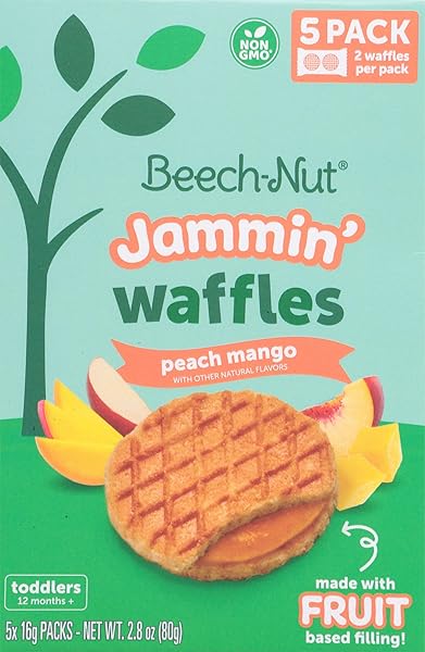 BEECHNUT, BABY FOOD JAMMIN WAFFLES PEACH MANGO, 2.8 OUNCE
