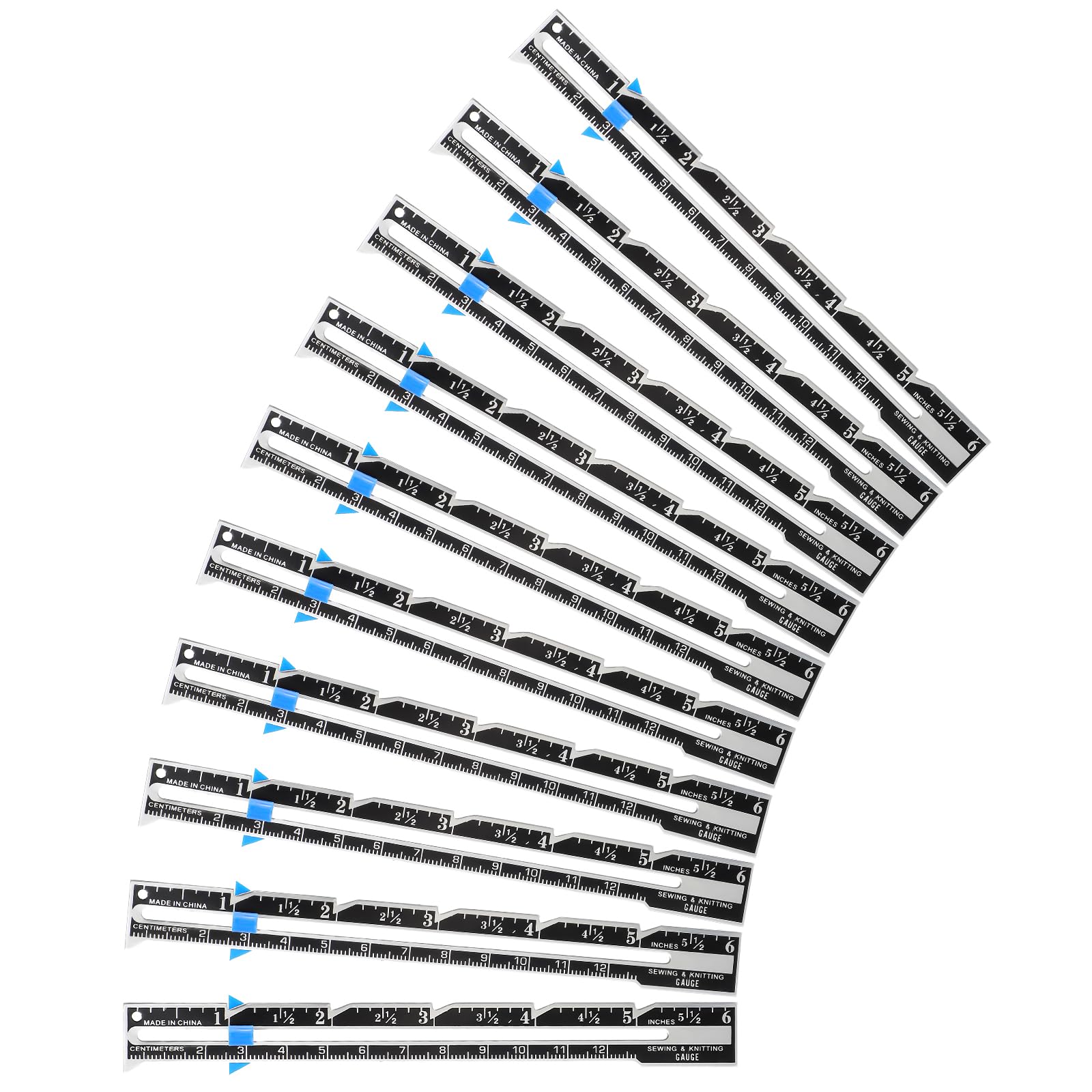 Photo 1 of 10Pcs Sliding Gauge Sewing Ruler Stainless Steel Seam Gauge Metal Sewing Measuring Tools Quilting Ruler Ideal for Quilting and Crafting Projects Sewing Gauge with Sliding Marker