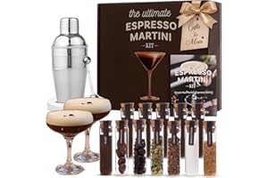 Espresso Martini Gifts– Premium Cocktail Kit - Espresso Martini Kit Maker Set with Glasses, Party-Ready Accessories, and Eleg