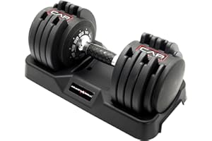CAP Barbell ADJUSTABELL Adjustable Round Dumbbell Weights - Singles & Pairs | 12.5 lb, 25 lb & 55 lb | Multiple Handle Options