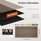 Tonor 4-Pack Walnut Veneer Acoustic Wood Panels 47.2 x 23.6 x 0.74 inches view 2