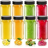 Jarsoph 2oz Clear Glass Bottle with Lids, 60ml Small Glass Jar, Leakproof Mini Travel Bottles, Decorative Bottles Set for Juice, Wellness, Spices, 8 Pack