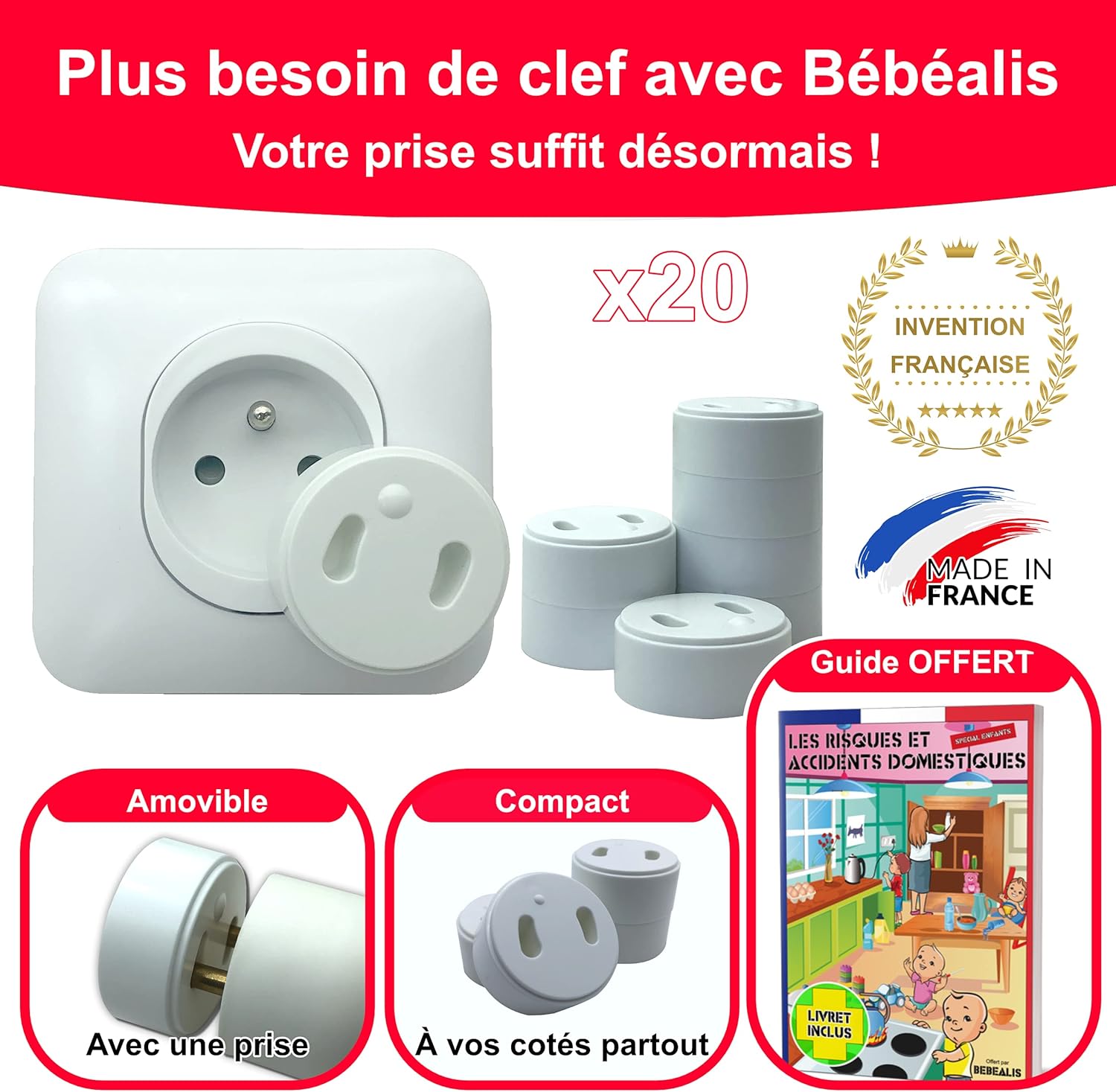 Cache Prise Securite Bebe Enfant Amovible Sans Clef Ni Adhesif 100 Francais Equipement De Securite Bebe Puericulture Godis Es