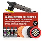 Chemical Guys TORQX Random Orbital Polisher, Pads, Polishes, and Compounds Kit - Car Polishing Kit Safe for Trucks, SUVs, Motorcycles, and More, 700W Motor, 8mm Orbit, 9-Piece Set