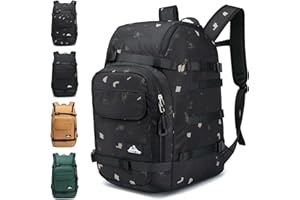 ROYAL MOUNTAIN Ski Boot Bags, 40L Snowboard Boot And Helmet Bag, Large Capacity Ski Boots Travel Backpack For Men Women, Waterproof Snowboard Boots Backpack For Skis Accessories (Fancyblack)