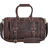 Genuine Leather Duffle Bag for Men | Vintage Weekender Travel Bag | Overnight Carry-On Luggage | Handmade Leather Gym Bag for Men