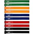 Varylala Multi-Purpose Hook and Loop Securing Straps Tie Downs Fastening Straps (1''x24'') – Assorted Colors (10)