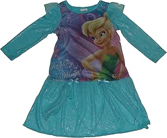Amazon.com: Disney Tinkerbell Toddler Girls Nightgown Tingling Wings Blue (2T): Infant And 