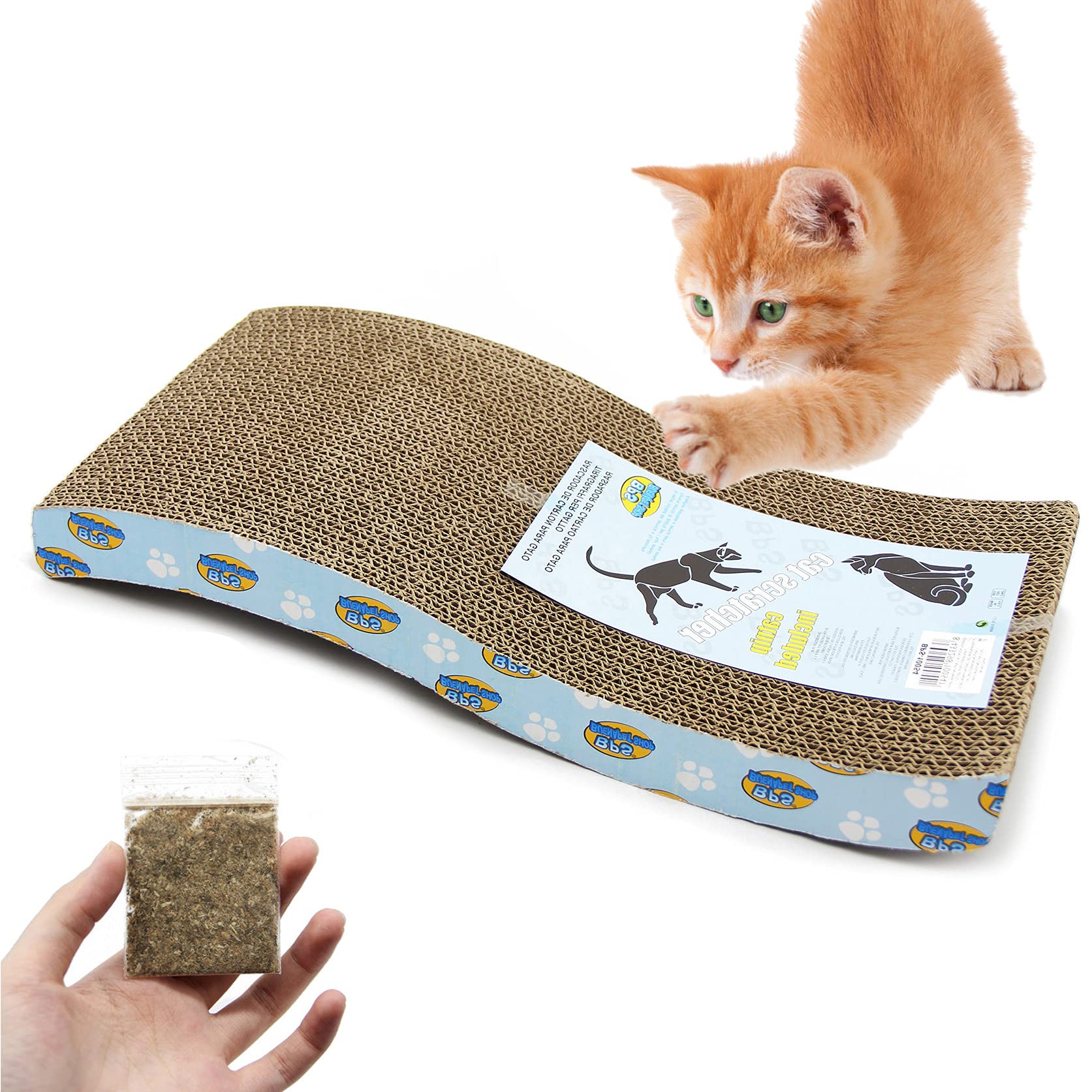 BPS(R) Cat Scratcher Scratcher with a choice of 3 Models 43 x 21 x 4 cm Table wavy