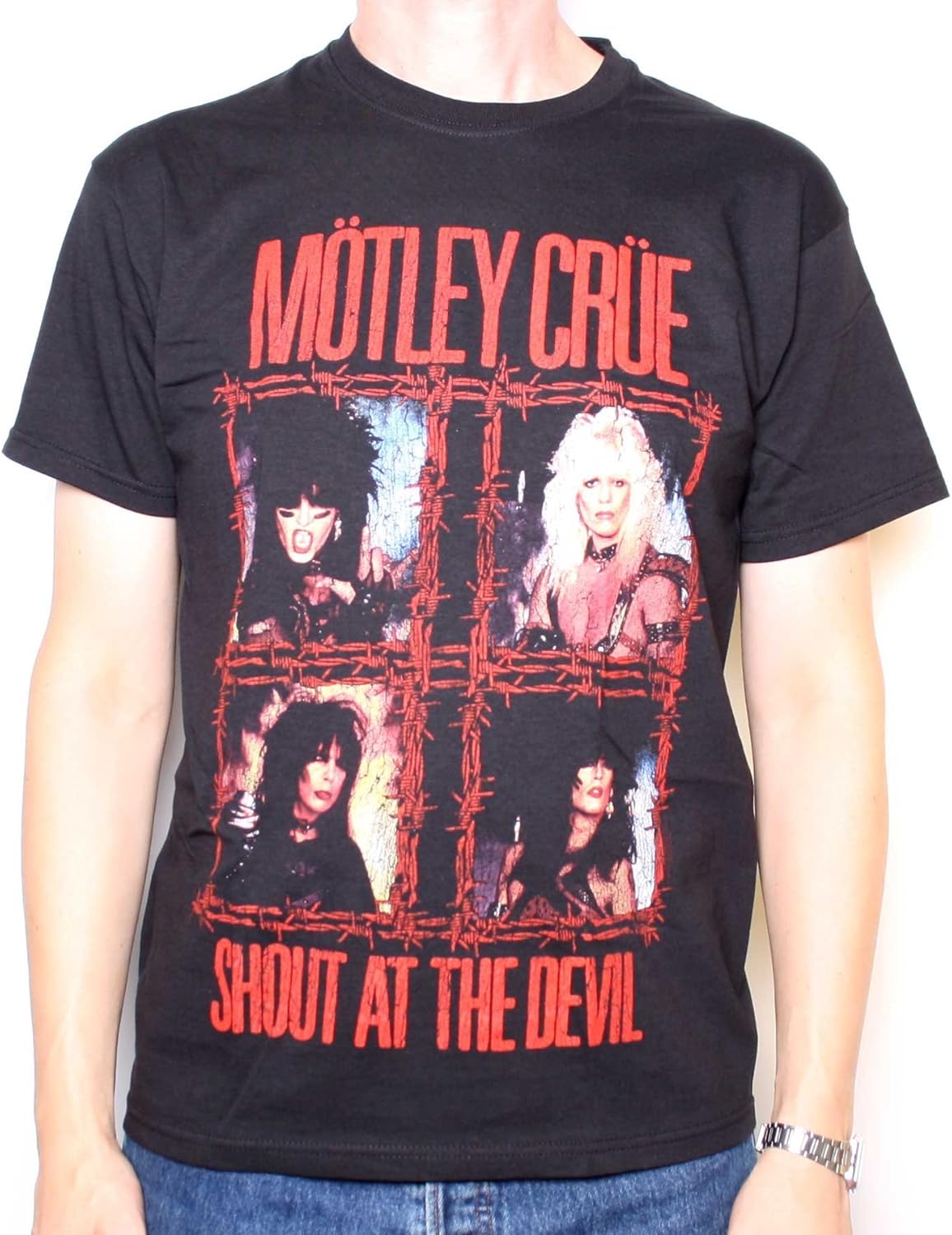 Motley Crue T Shirt Shout at The Devil 100 Official Homme Tshirts