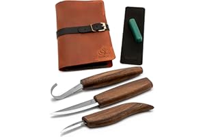 BeaverCraft Spoon Carving Kit Whittling Knives Spoon Carving Knife Sloyd, Chip Small Detail Knife, Hook Knife - Spoon Carving