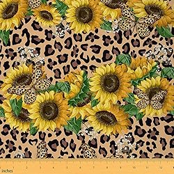 Erosebridal Sunflower Quilt Fabric by The