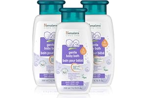 Himalaya Gentle Baby Bath, No Tears Shampoo and Body Wash, Paraben and SLS Free, Hypoallergenic, Vegan, 200 ml (6.76 fl oz), 