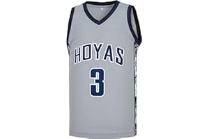 CGUBJI Men's #3 Georgetown Collegiate Athletic Embroidered Retro Basketball Jersey