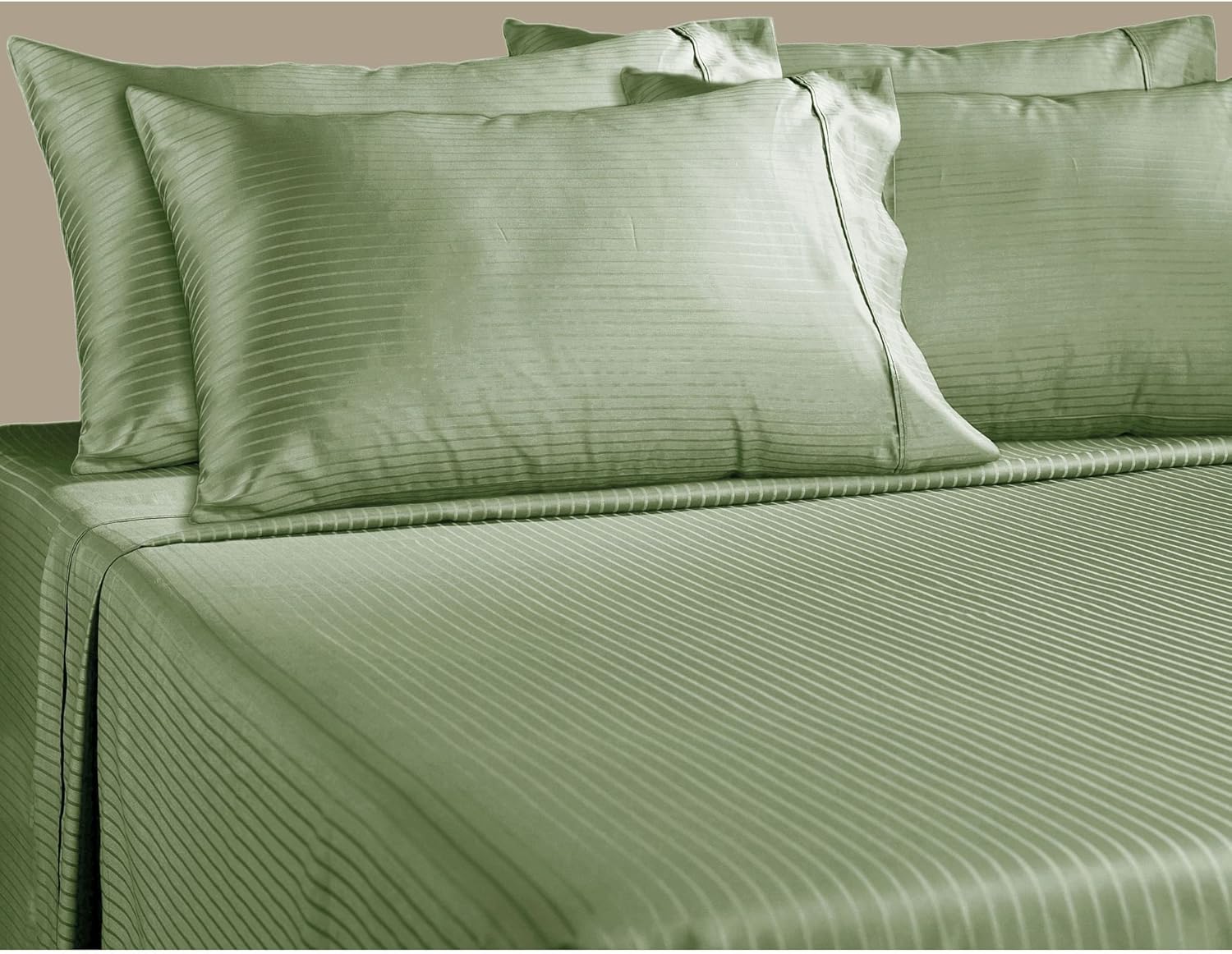 Grace Home Fashions Tonal Stripe Sheet Set, Light Sage