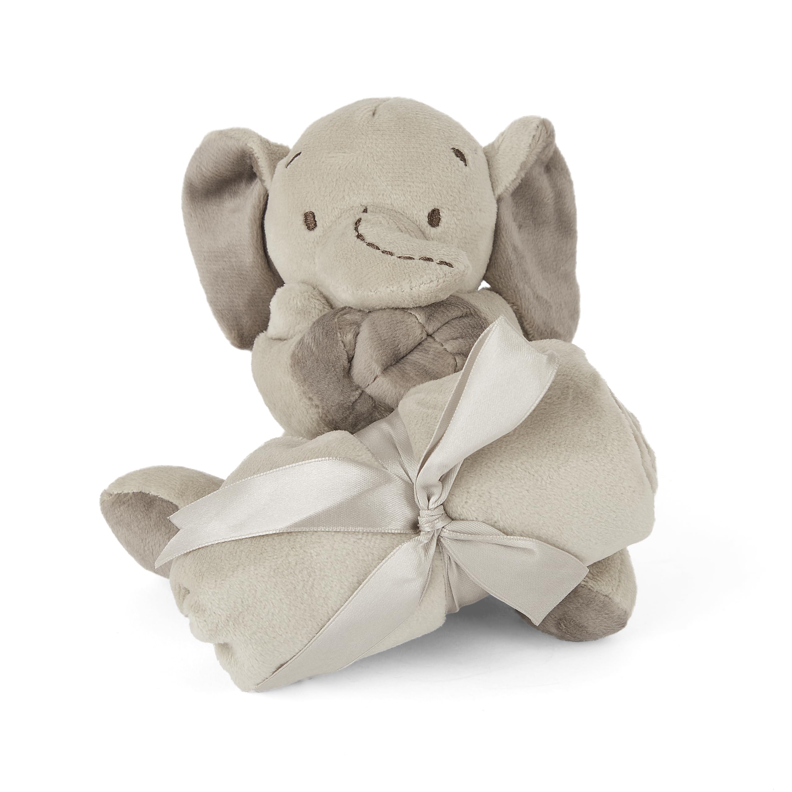 Mousehouse Gifts - Soft Plush Grey Elephant Baby Blanket with Teddy Comforter, Soothing Newborn Swaddle for Boys and Girls — image 1