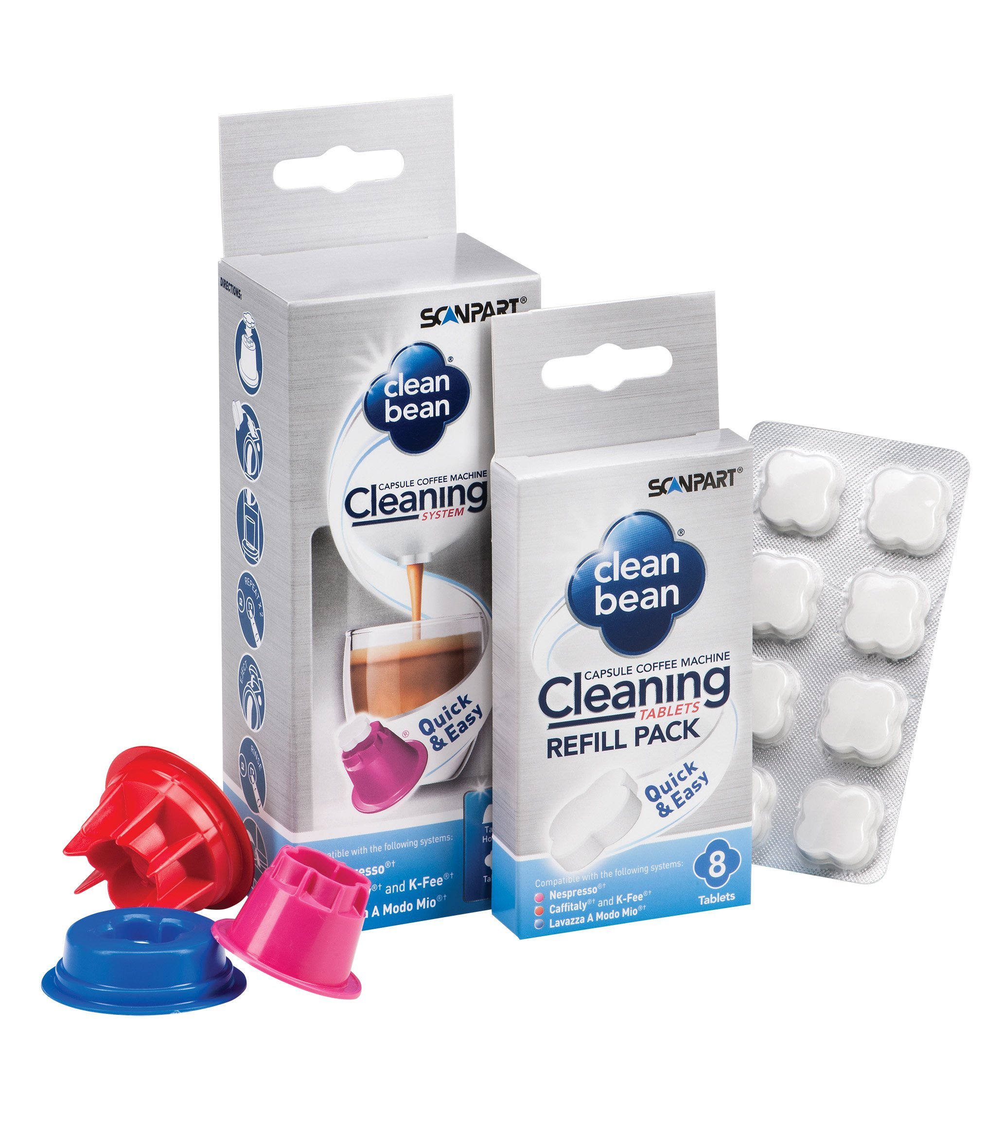 Clean Bean Starter Cleaning Set Includes 8 Tablets and 3 Capsule Holder