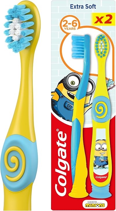 Colgate Kids Minions Trolls Toothbrush 2-6 Extra Soft Bristles Small Head
