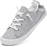BENPAO Womens Canvas Slip On Shoes White Black Fashion Sneakers Loafers Shoes for Women