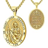 Eusense Saint Necklace Sterling Silver 925 Protection Jewelry for Men Women Patron St Medals Amulet Pendant
