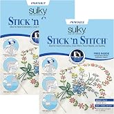 Bundle of 2 Packages of Stick N Stitch Self Adhesive Wash Away Stabilizer Twelve sheets of 8-1/2 x 11