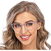 AQWANO Cateye Blue Light Blocking Reading Glasses, Fashion Computer Readers Anti UV Ray/Eye Strain/Glare Eyeglasses Women, Purple 1.75