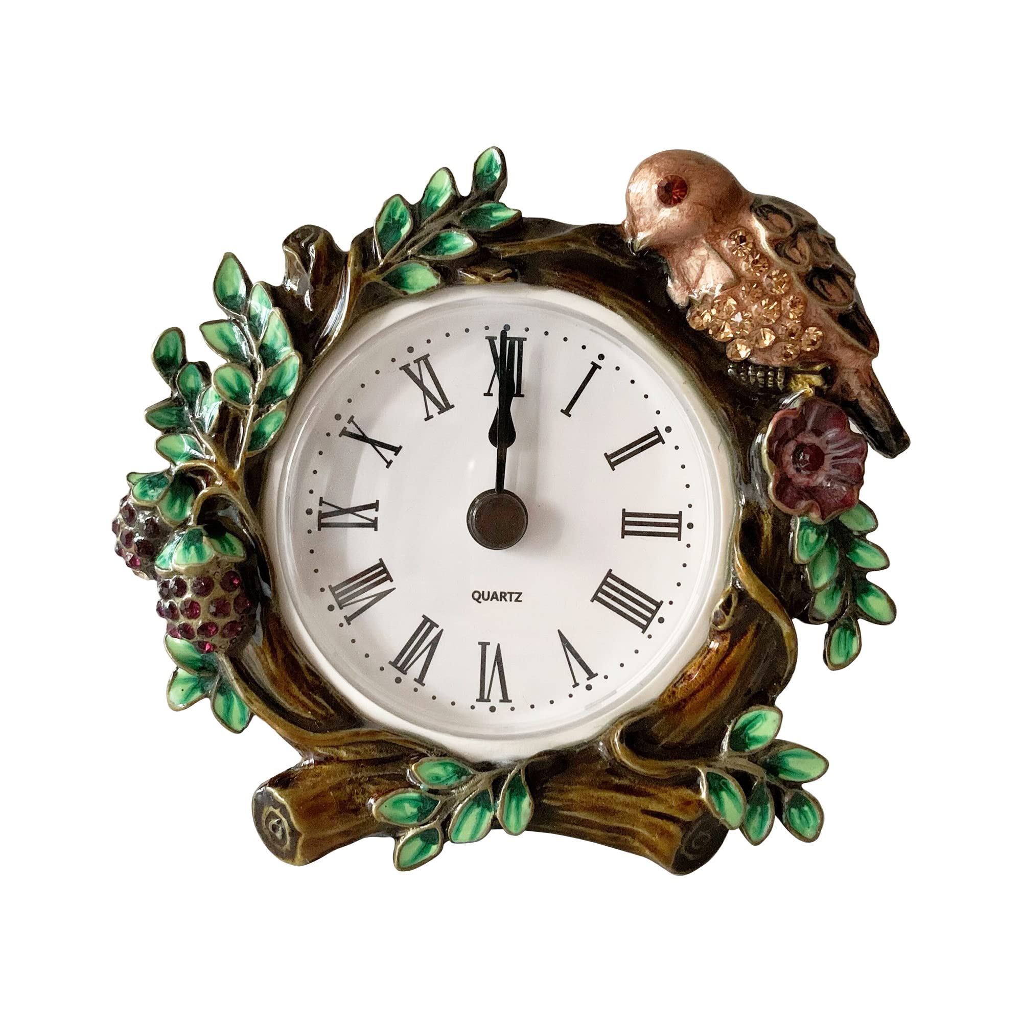 Photo 1 of Pewery Decorative Mini Table Clock, Vintage Metal Silent Analog Quartz Battery Operated Table Top Clock for Living Room Decor Shelf