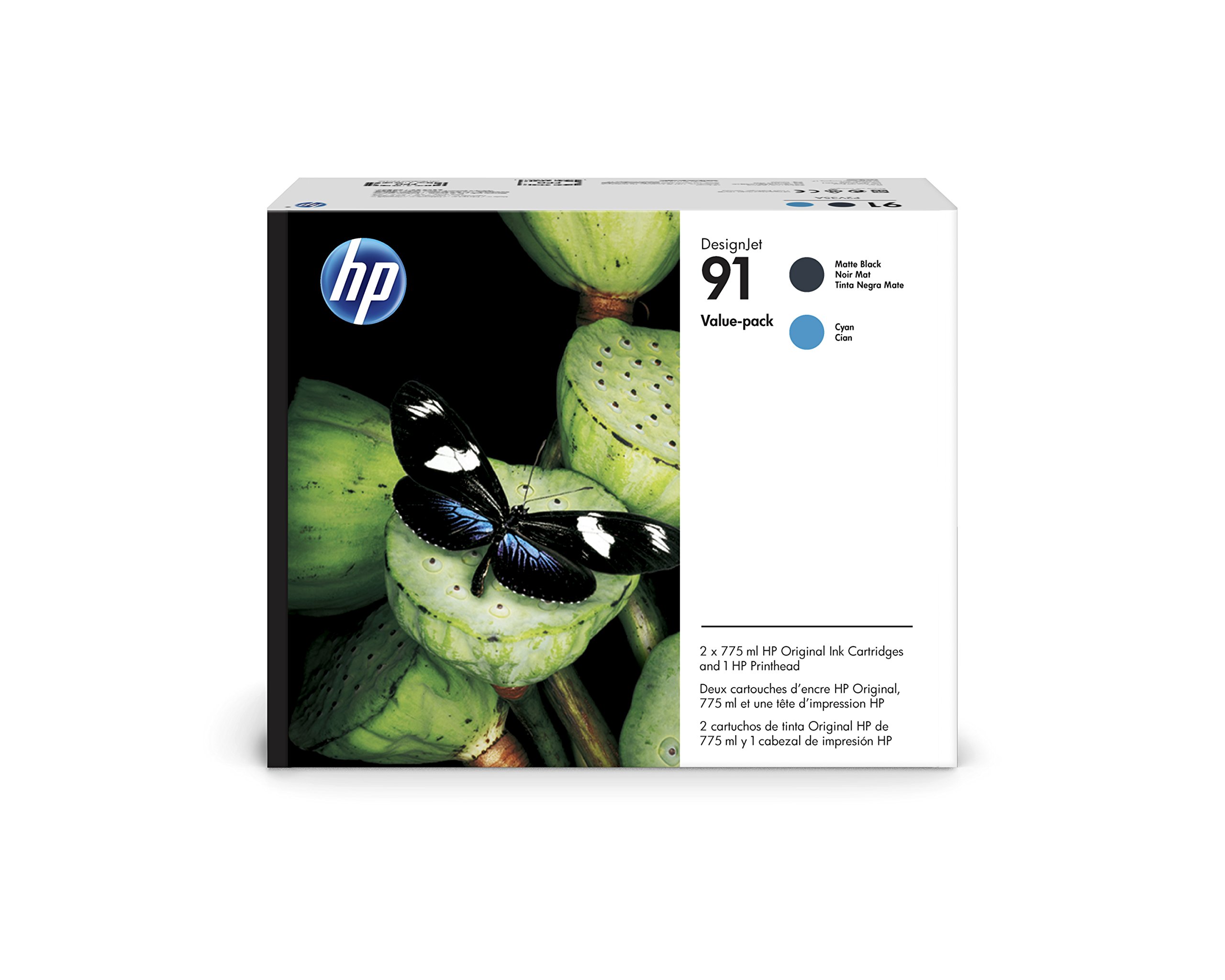 HP 91 Matte Black and Cyan Printhead P2V35A