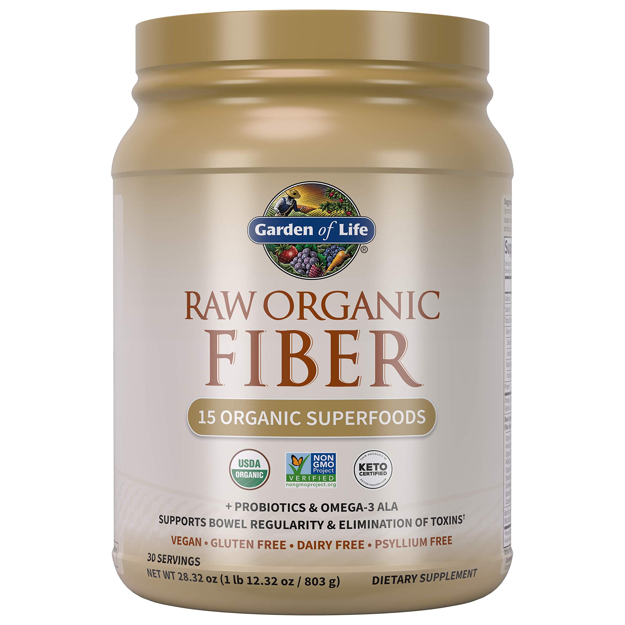 Garden of Life Raw Organic Superfood Fiber for Constipation Relief, 1.