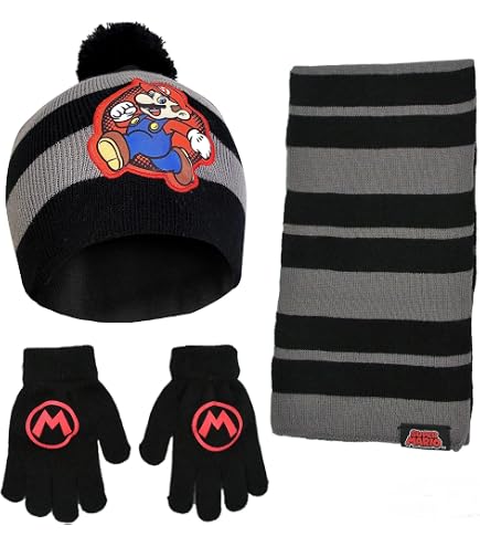 Ensemble Bonnet Et Gants Enfant Style Dessin Animé - Taille Unique Rouge - Hiver, Sports Neige, Cadeau