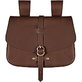 Mythrojan Late Medieval Belt Bag,Leather Belt Pouch for Renaissance Costume, LARP, Ren Faire, Festival & Pirate Accessories, Medieval Waist Belt Coin Purse for Men & Women