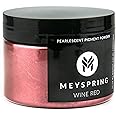 MEYSPRING Red Mica Powder - Resin Color Pigment for Resin Art - 50 Grams - Cosmetic Grade Mica - Lip Gloss Pigment Powder