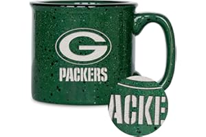 Rico Industries NFL Football Speckle 12oz Laser Engraved Campfire Ceramic Mug