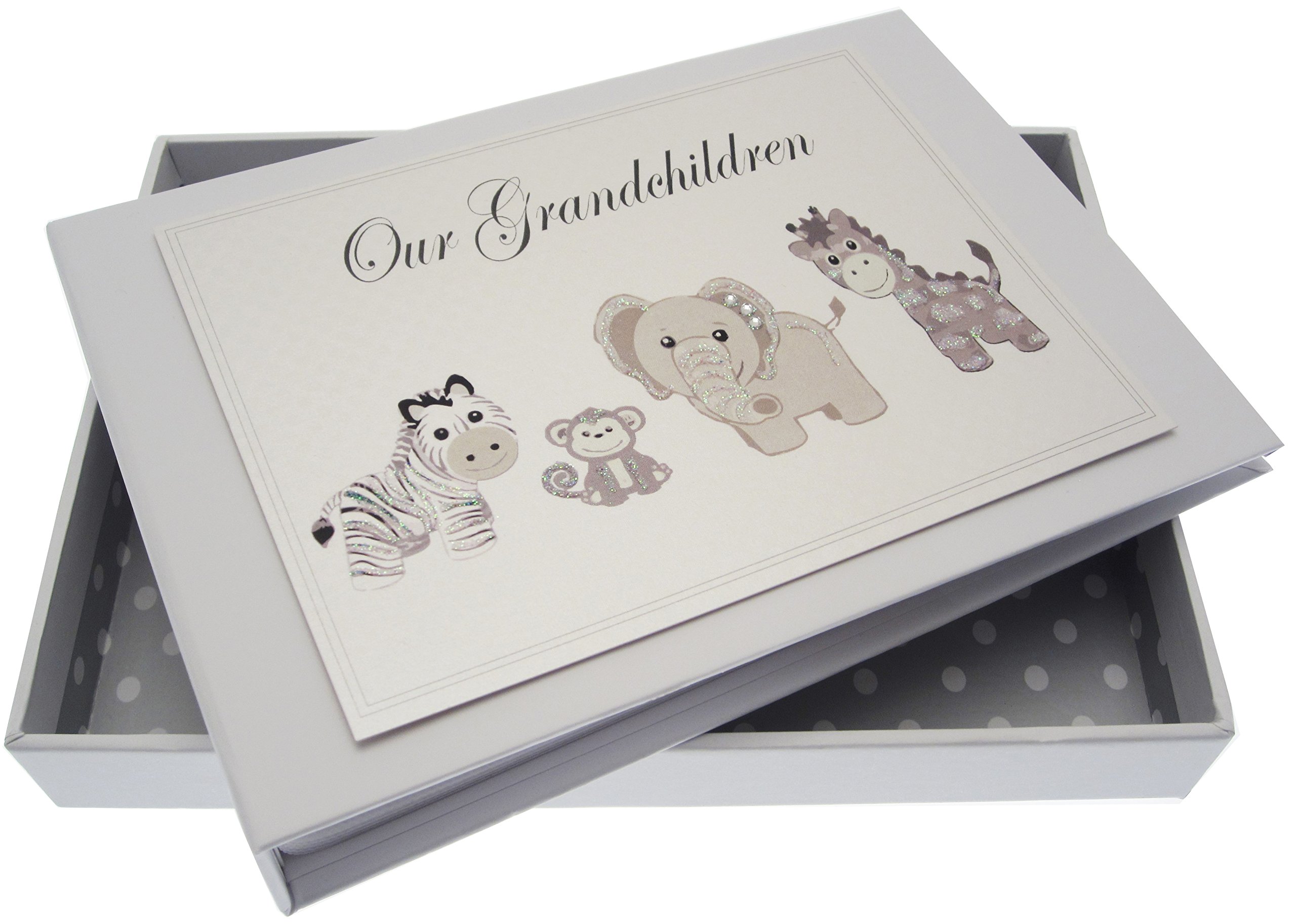 White Cotton Cards Our Grandchildren Silver Toys Tiny Album