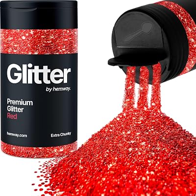 Hemway Red Glitter Shaker 130g Extra Chunky Resin Epoxy Craft Glitter