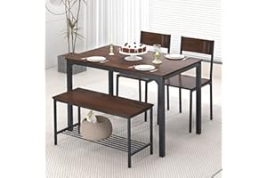 SogesHome Dining Table and Chairs Dining Table Set with 2 Chairs and 1 Bench Bar Set Dinning Set for Dining Room Bistro Set, 