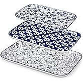 vancasso Porcelain Serving Platters Set of 3, Serving Trays for Party, Serving Dishes for Entertaining, Ceramic Trays for Serving Food, 16"/14"/12" Inch, Series SELENE