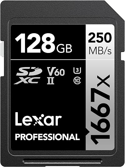 Lexar Professional 1667x 128GB SDXC UHS-II Card U3 250MB/s Read