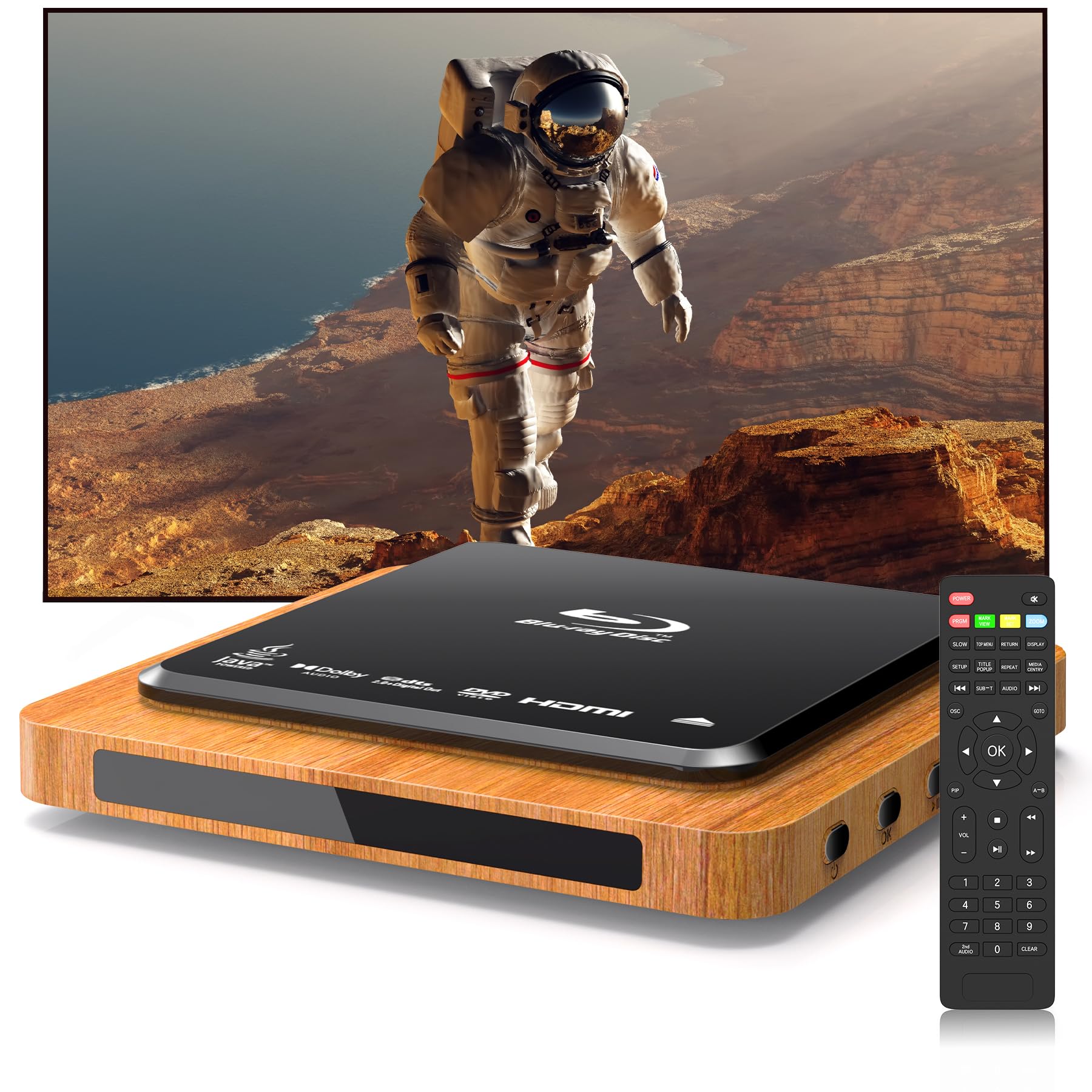 Photo 1 of 1080P Full HD Blu-ray Player with HDMI&AV, Dolby Digital, USB Playback, Region A1 Blu-ray & All Region DVD Support, Includes Remote & Cables