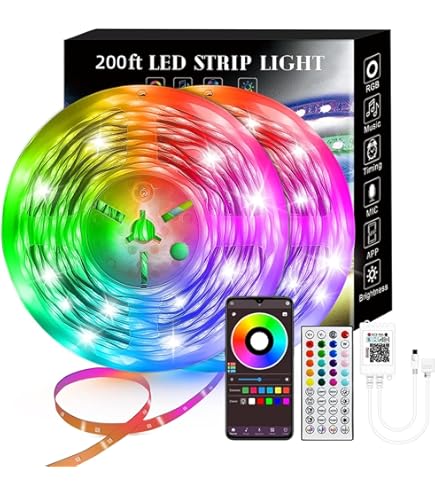 Amazon.com: Lcutml 130Ft Led Strip Lights (2 Rolls of 65ft), Music