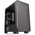 Thermaltake CA-1Q9-00S1WN-00 S100 Tempered Glass Black Edition Micro-ATX Mini-Tower Computer Case with 120mm Rear Fan Pre-Installed