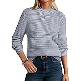 GRACE KARIN Women 2025 Fall Knit Sweaters, Soft Long Sleeve Pullover Trendy, Mock Neck Side Slit Loose Sweater Tops