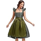 Yesfashion Womens German Dirndl Dress 2 Pieces Costumes for Traditional Beer Bavarian Oktoberfest Carnival Halloween