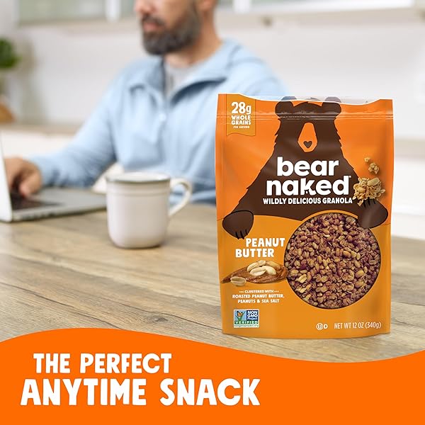 BEAR NAKED GRANOLA, BREAKFAST SNACKS, PEANUT BUTTER, 12OZ BAG (1 BAG)