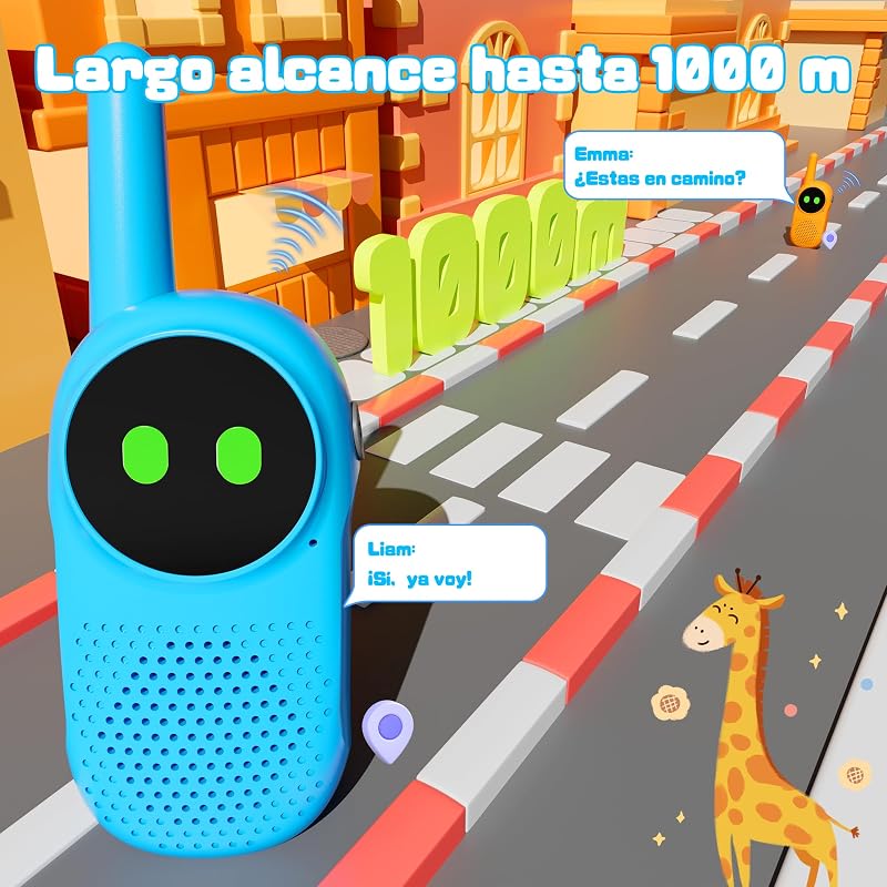 Walkie Talkie niños, NXGKET Juguetes Niños 3 4 5 6 7 8 9 10 Años, Regalos para Niñas de 3-12 Años,Walkie-Talkie Recargable con Batería Juegos Exterior Niños,Regalos cumpleaños Navidad Pascua Hallowee