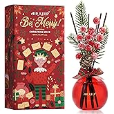 Airkeep Christmas Reed Diffusers Set, 5.07 oz Christmas Spice Scented Diffuser with 8 Sticks,Long Lasting Home Fragrance for Long Days, Perfect for Bathroom, Shelf Decor, Air Fresheners