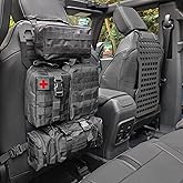 MAIKER 2pcs Tactical Rigid Molle Aluminum Insert Panel Seat Back Organizer Modular Platform with 4 Storage Bags and 10 Fasten